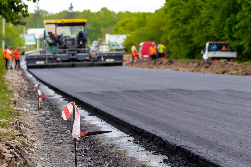 Paving Equipment at Work