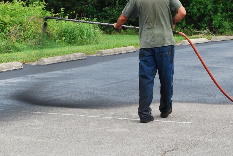 Freshly Sealcoated Parking Lot