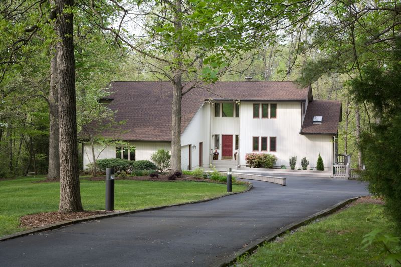 Residential Asphalt Driveway with Landscaping